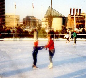 Skating with a sassy red beret