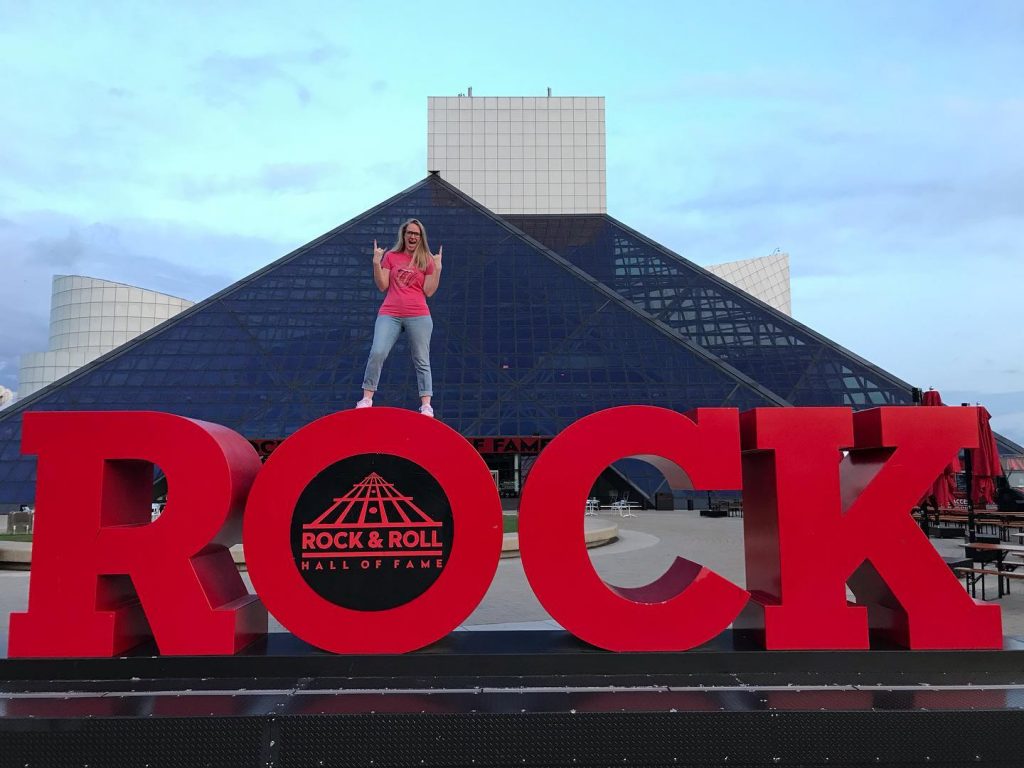 Photo outside of Rock-and-Roll Hall of Fame